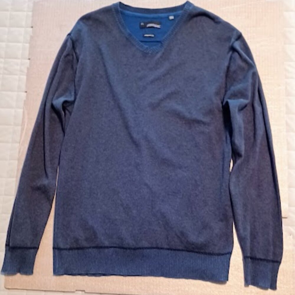 Buckle Black Athletic Fit XL Men's Tall crew neck sweater dark gray & blue trim